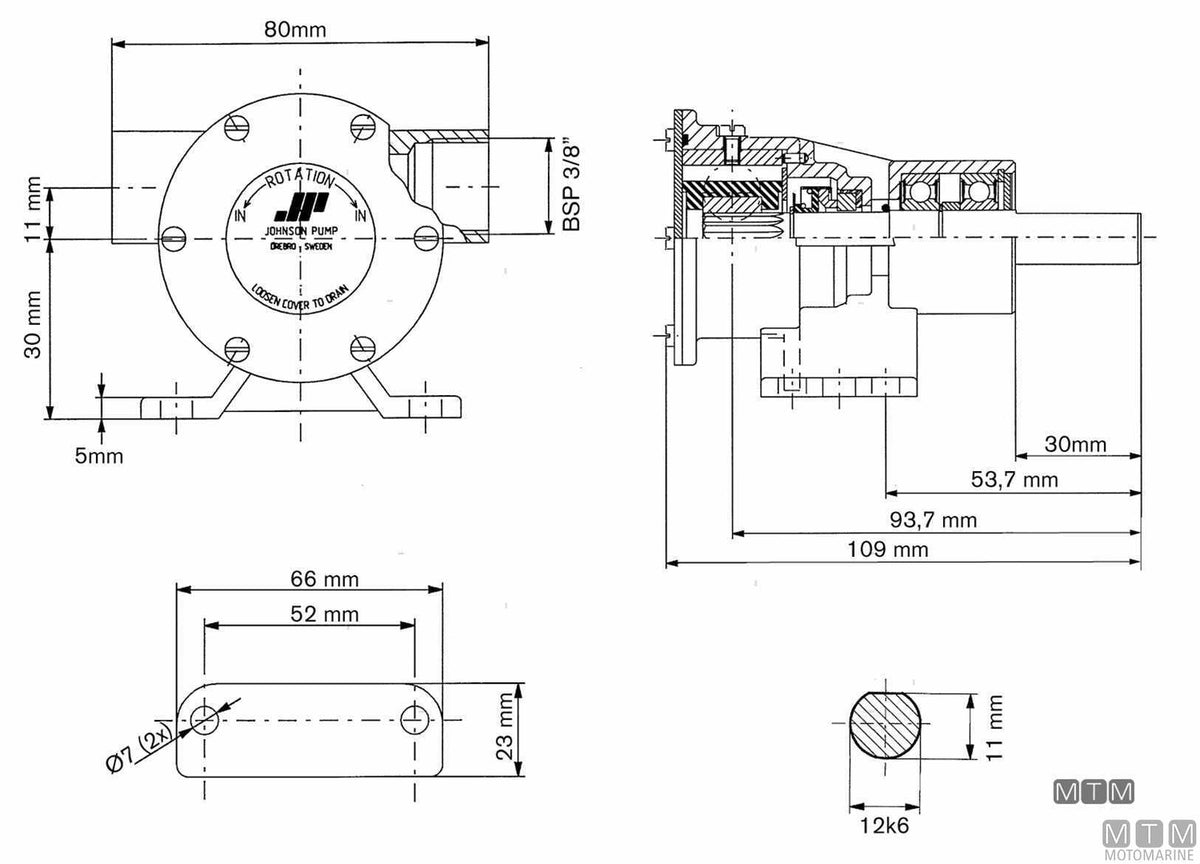 Johnson F35B-8 cooling pump with mechanical seal - original photo Motomarine Srl