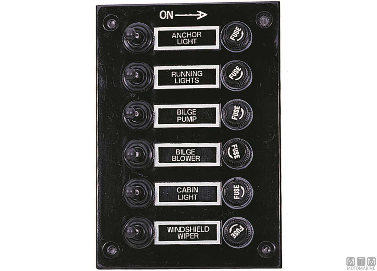 Panel with lever switches, 3 positions, 115x80 mm - original photo Motomarine Srl