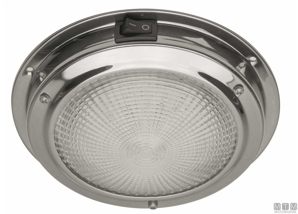 Classic LED ceiling light in stainless steel Ø168 mm - original photo Motomarine Srl