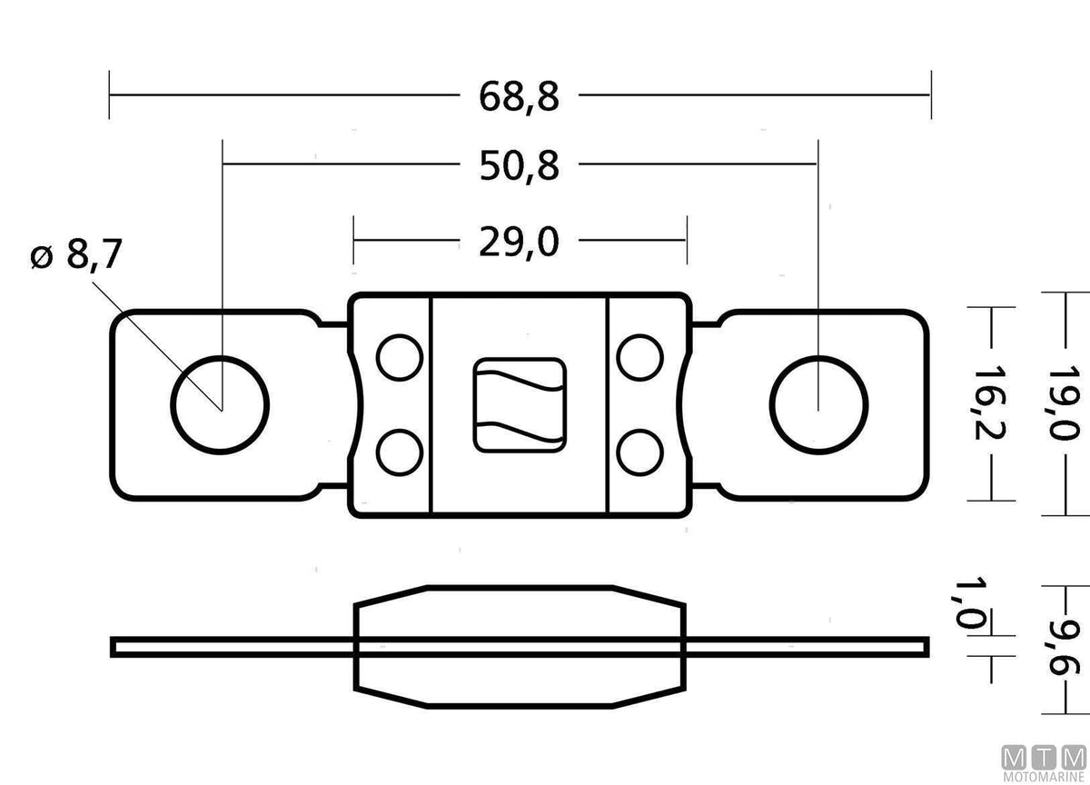 MEGAVAL fuse 150 A - original photo Motomarine Srl