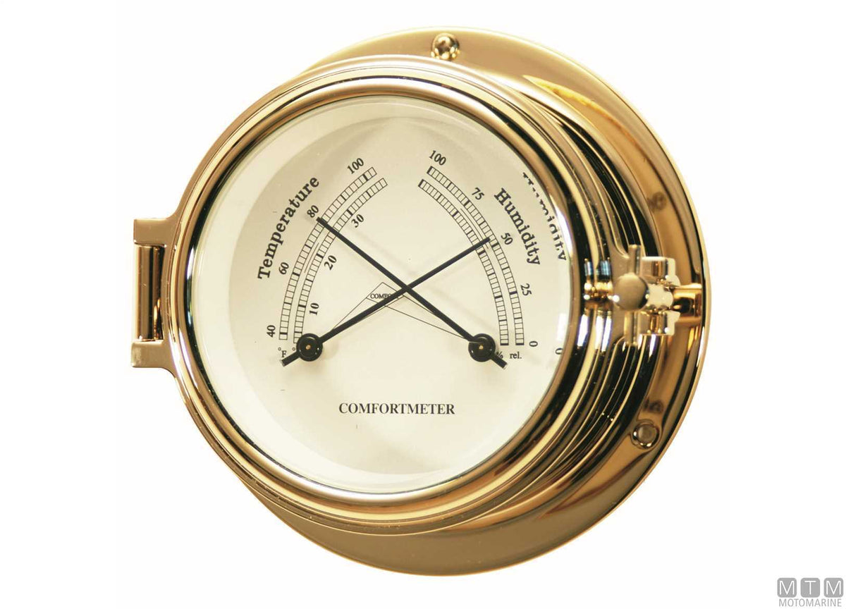Classic barometer Ø120 mm, polished brass case - original photo Motomarine Srl