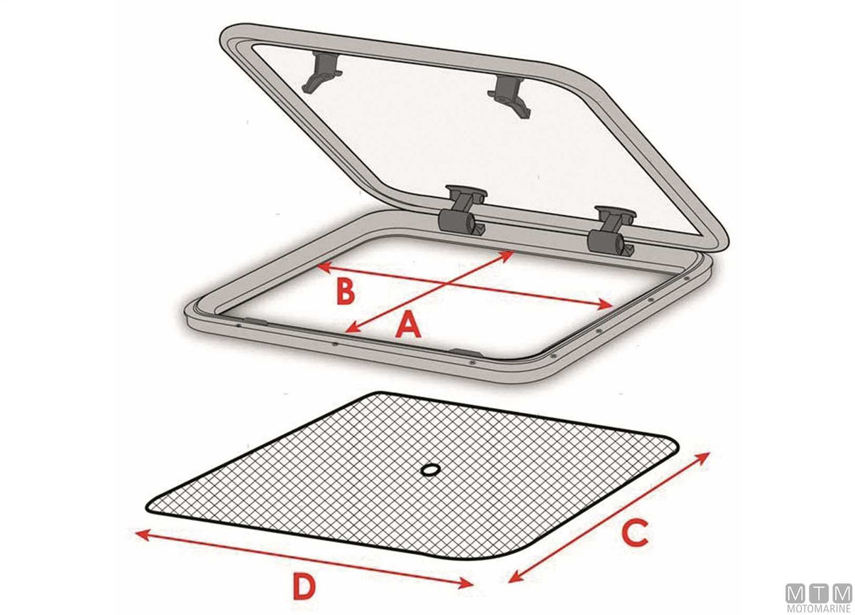 Water Line hatch mosquito net L - original photo Motomarine Srl