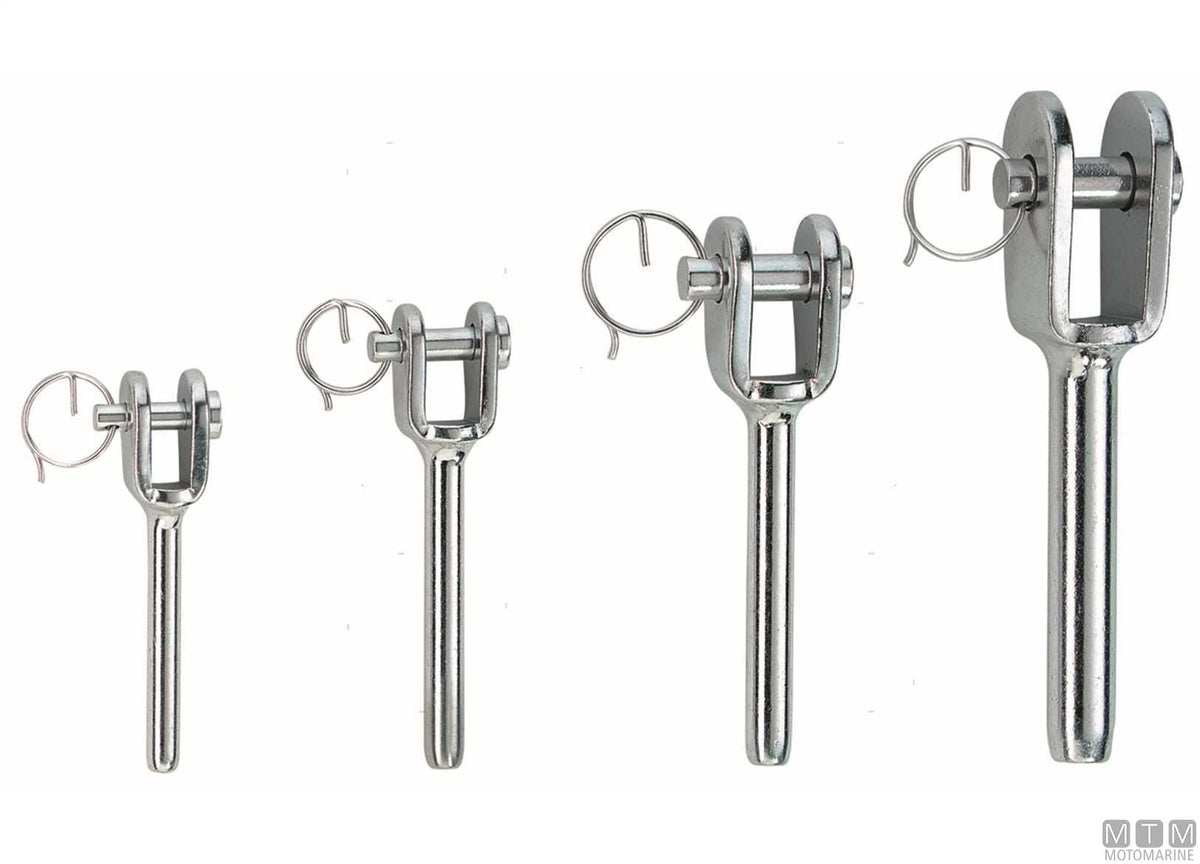 Swage fork terminal for Ø3 mm wire stainless steel 316 - original photo Motomarine Srl