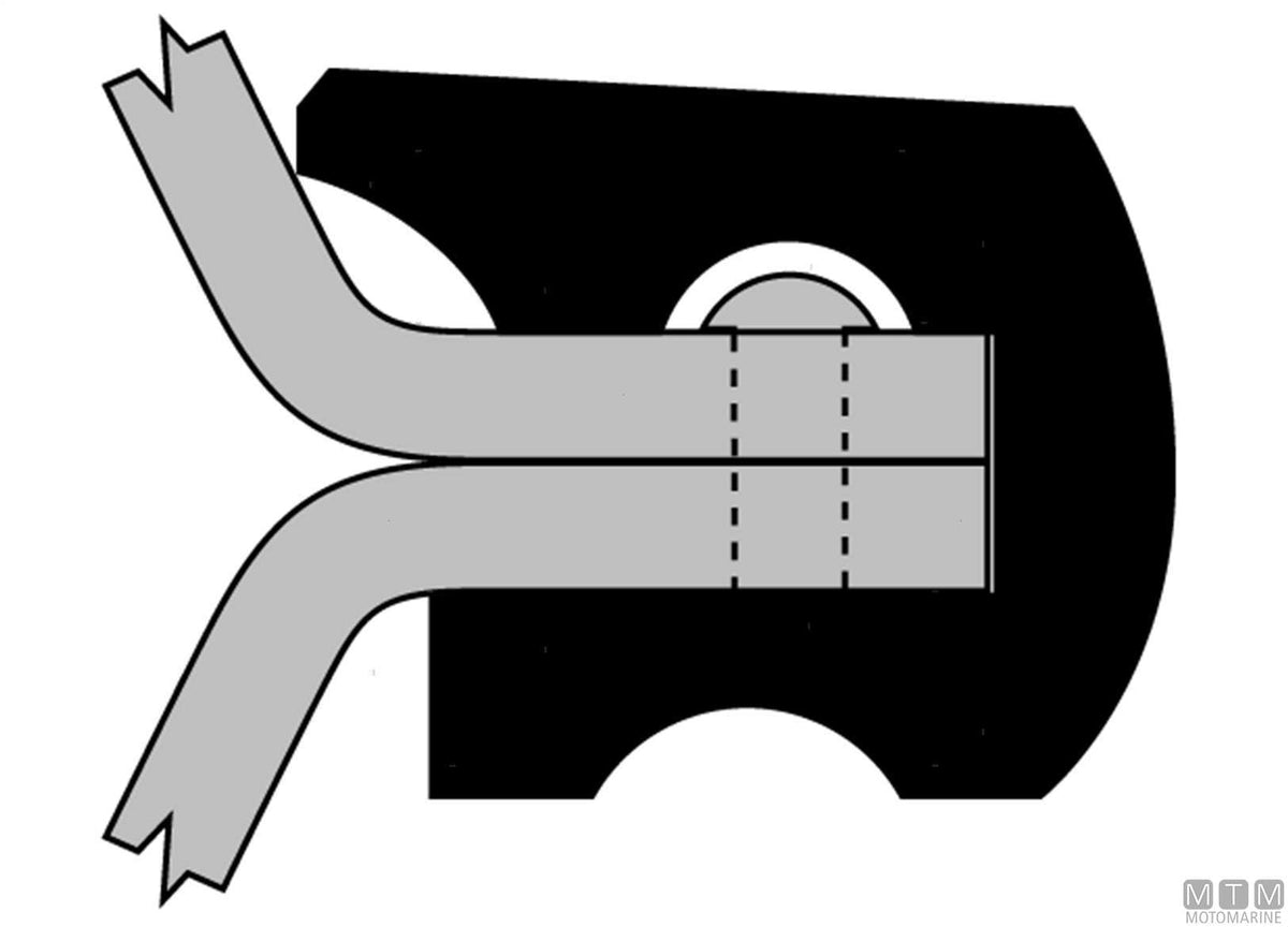 Eco2 type rub rail fender profile, white, H 25 mm, L 12 m - original photo Motomarine Srl