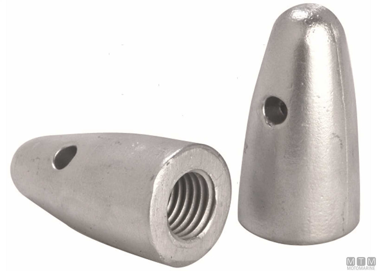 Bullet anode with threaded fitting Ø7/8", zinc - original photo Motomarine Srl