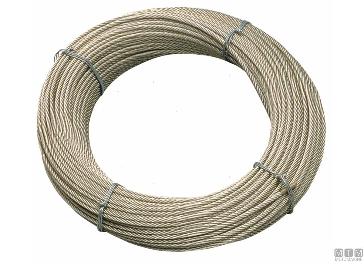 Stainless steel wire rope Ø7 mm 19 strands rigid 50 m - original photo Motomarine Srl