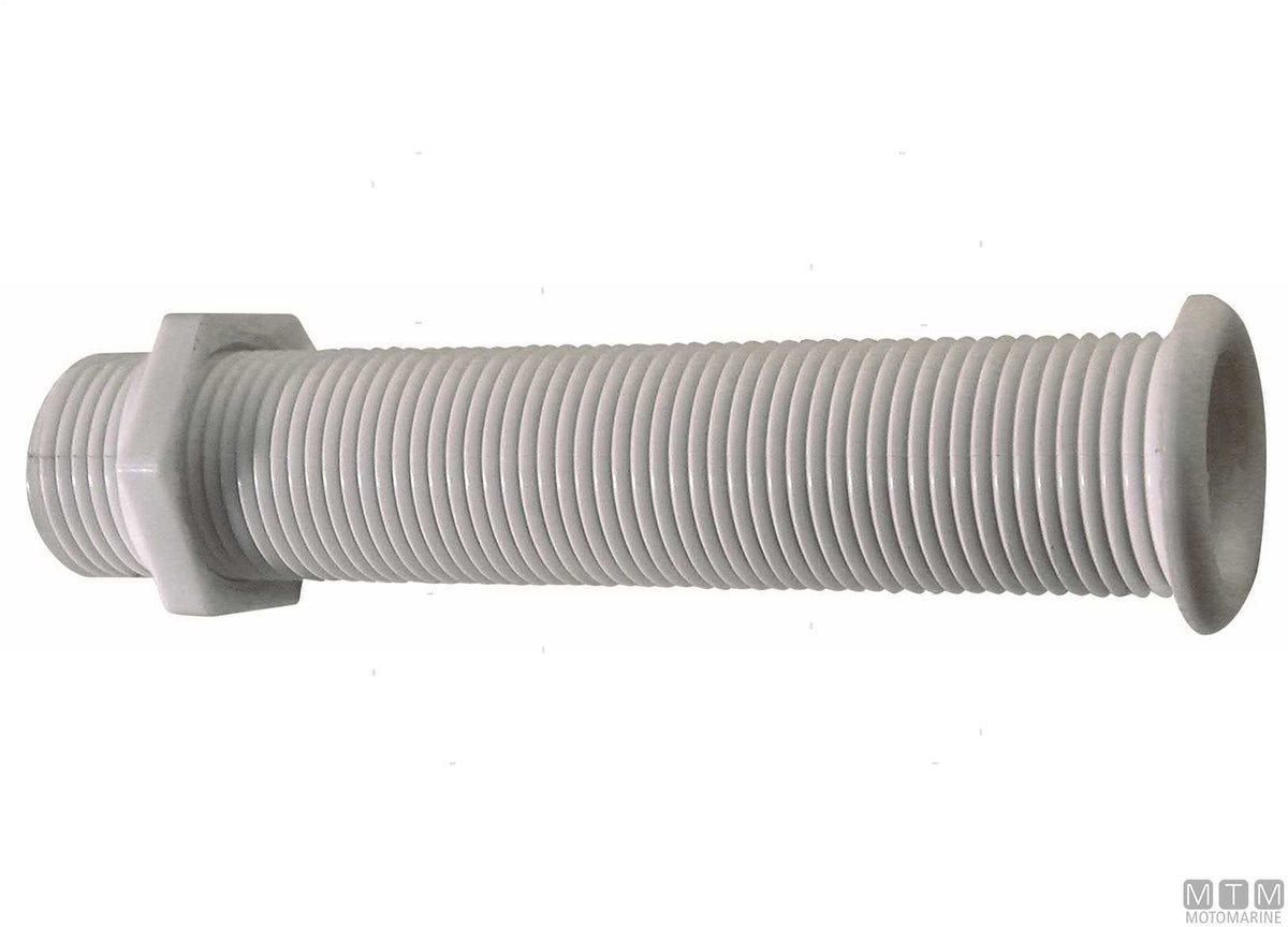 White long through-hull fitting for Ø22.7 mm plugs - original photo Motomarine Srl