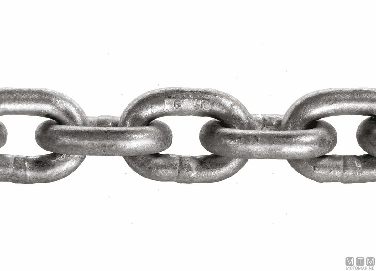 Calibrated chain DIN766 Ø7 mm 50 m galvanized steel G43 - original photo Motomarine Srl