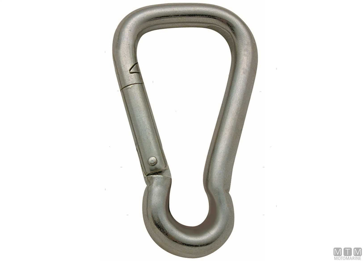 Wide snap hook Ø6 mm stainless steel 316 - original photo Motomarine Srl