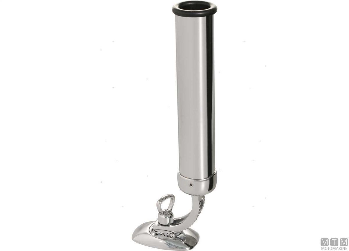 Adjustable rod holder Ø40 mm, chromed brass, shaped base - original photo Motomarine Srl