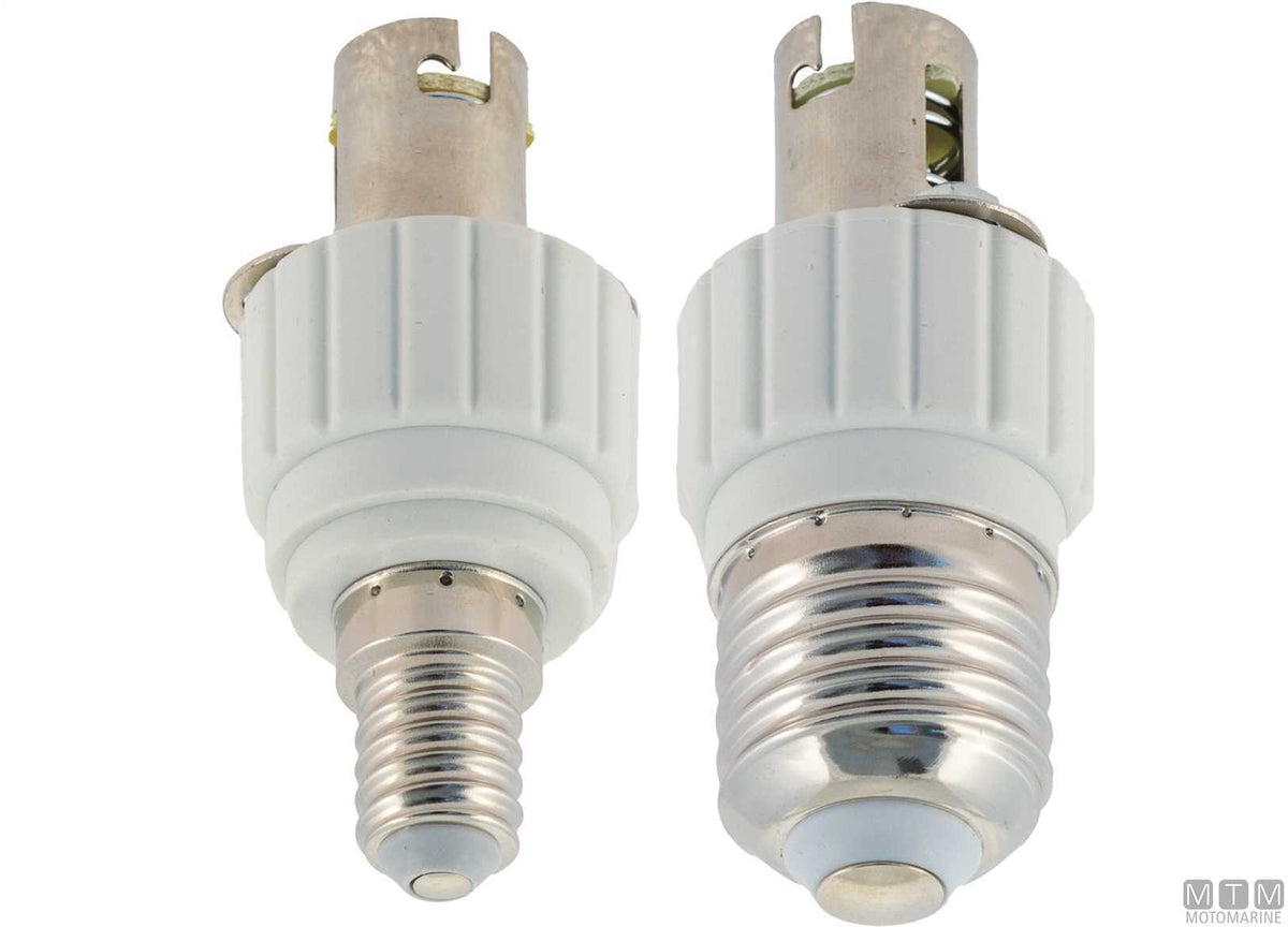 Adapter for bulbs BA15D>E14 - original photo Motomarine Srl