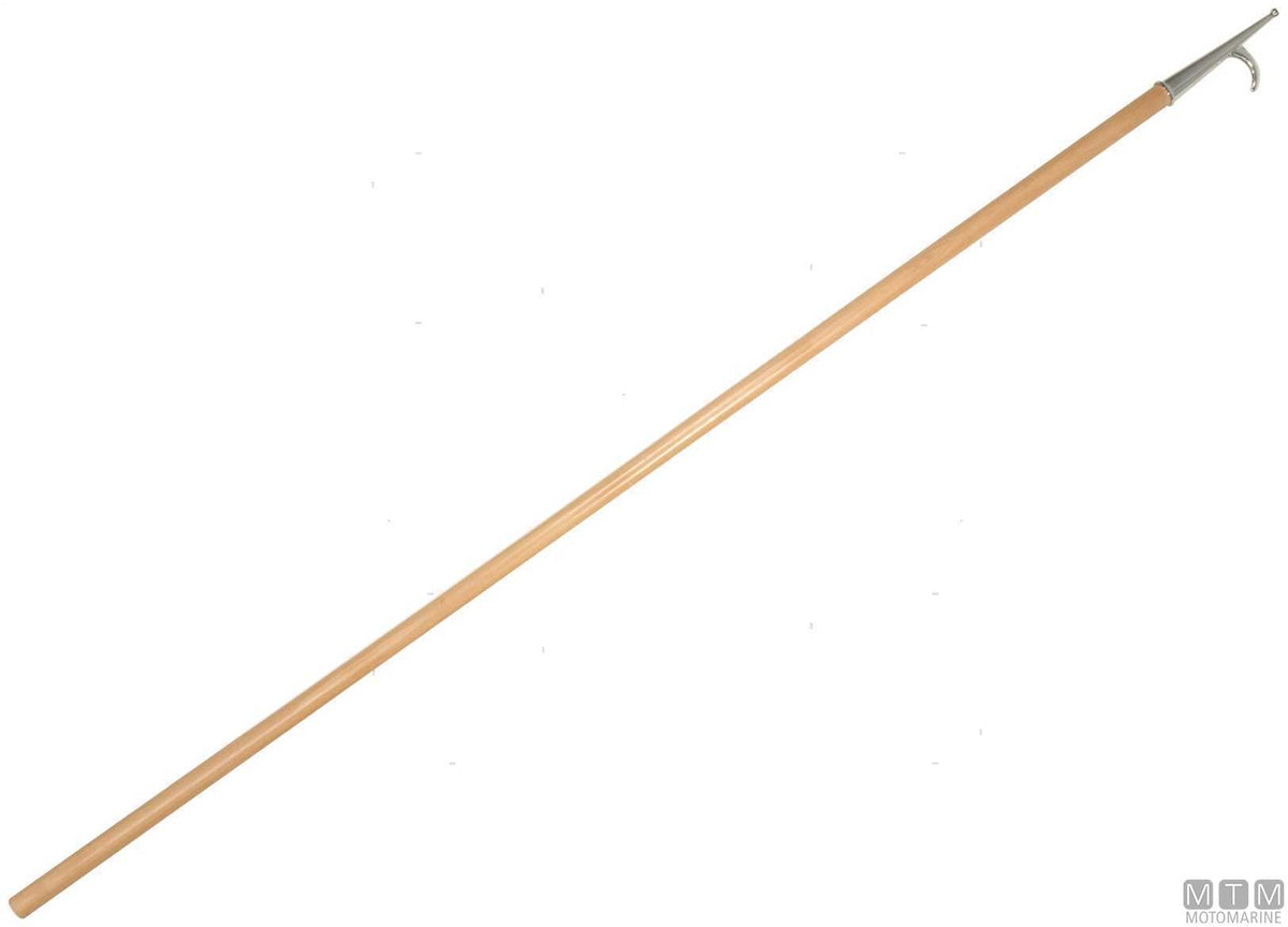 Wooden boat hook 250 cm, stainless steel tip - original photo Motomarine Srl
