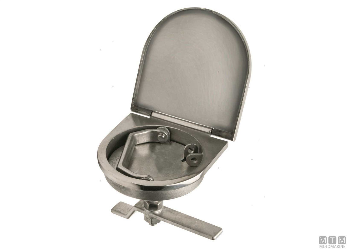 Q4 compression latch with cover 110x115 mm stainless steel 316 - original photo Motomarine Srl