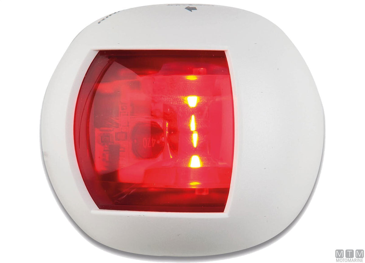 LED navigation sidelight, green, half-dome, white, 70x63 mm - original photo Motomarine Srl