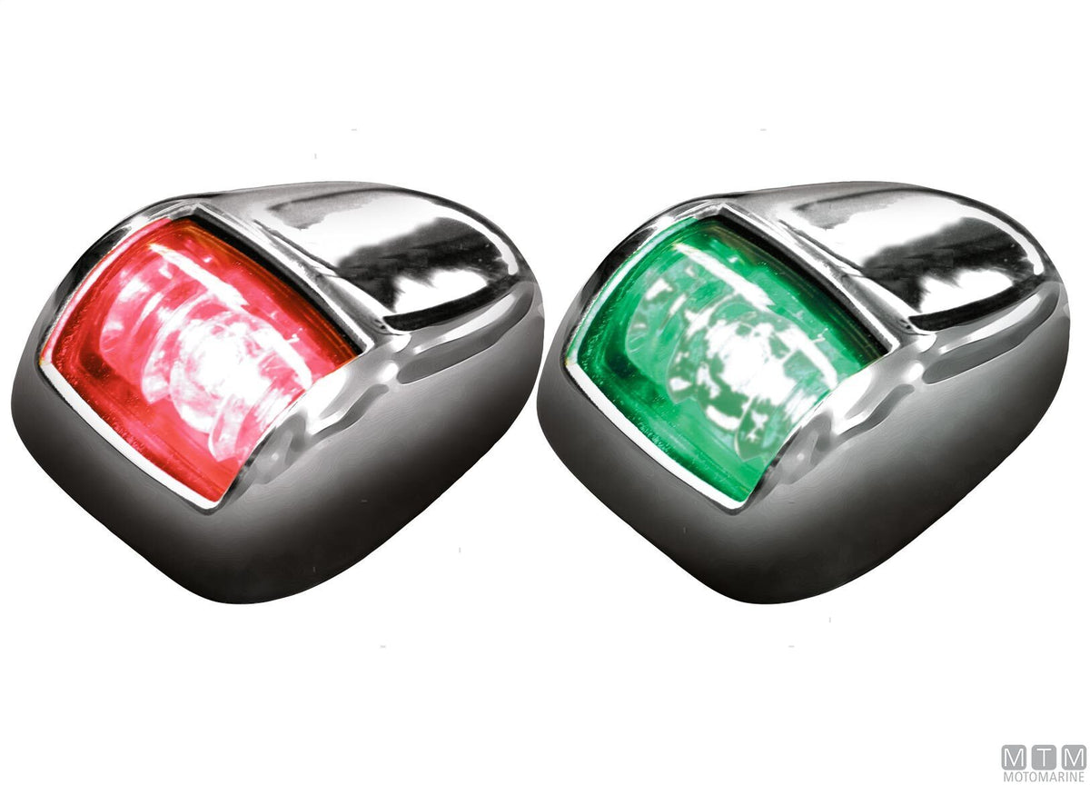Green LED side navigation light Orionis RINA stainless steel - original photo Motomarine Srl
