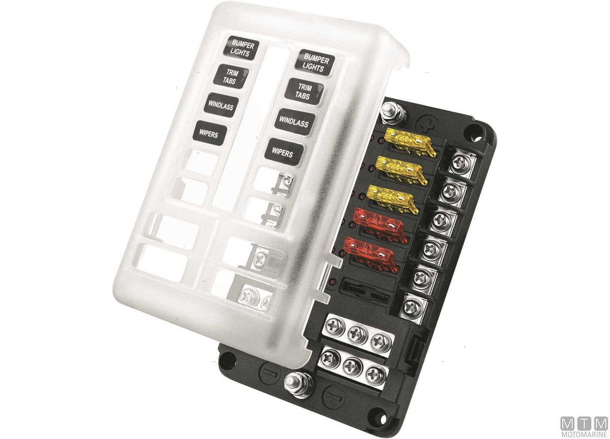 Fuse box UNIVAL 6-position with terminal block - original photo Motomarine Srl