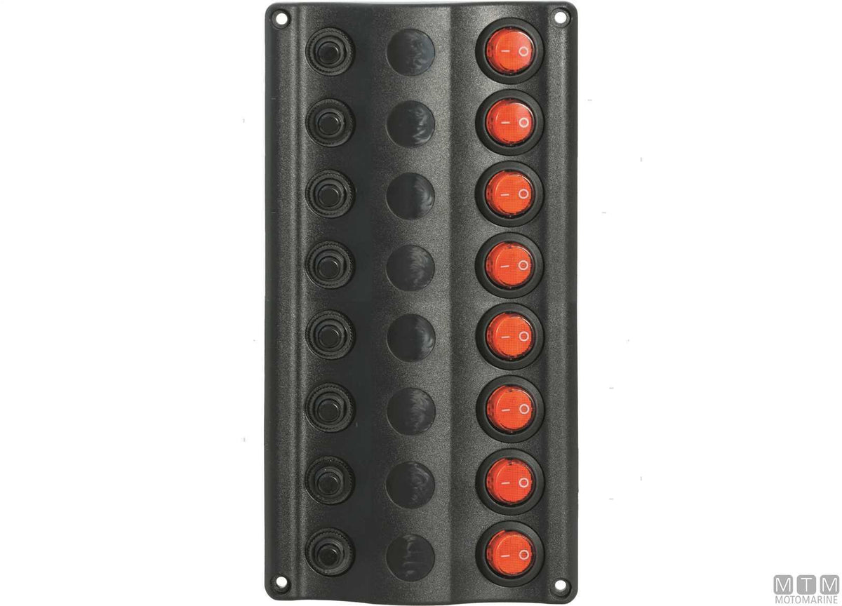 Panel with push-button switches, 6 positions, 160x100 mm - original photo Motomarine Srl