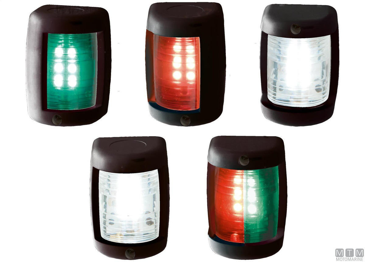 LED navigation sidelight, red, Mini, black, 43x59 mm - original photo Motomarine Srl