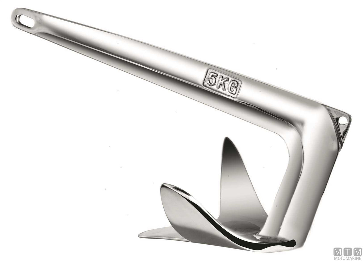 3-Wing anchor 10 kg stainless steel 316 - original photo Motomarine Srl