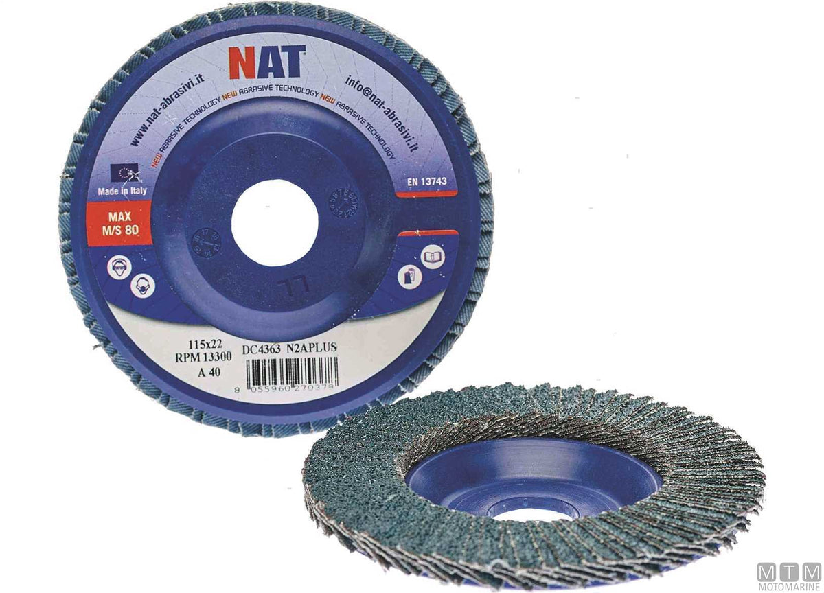 Flap abrasive disc N2Z Plus P80 115 mm - original photo Motomarine Srl