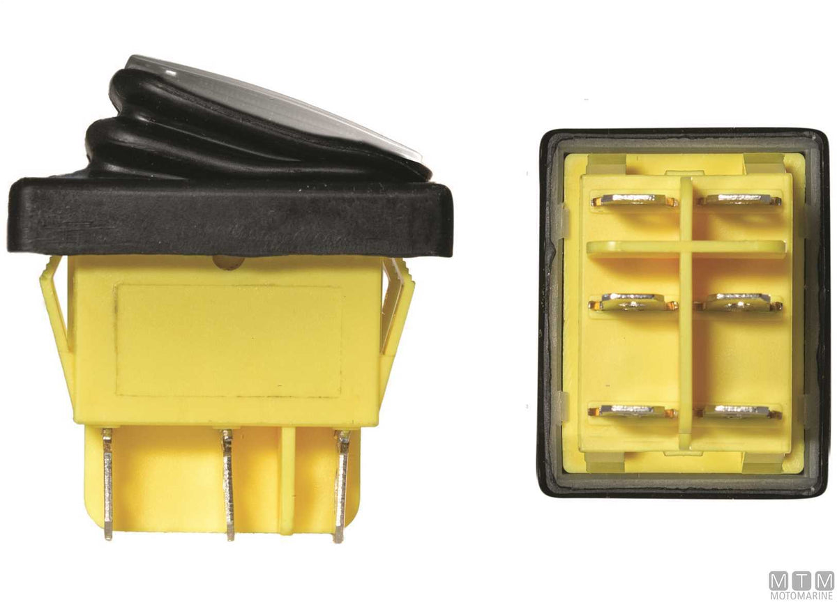 Stainless steel ON-OFF rocker switch 20 A 4 terminals - original photo Motomarine Srl