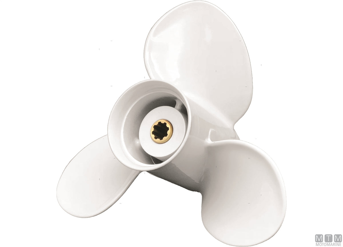 Alice propeller for Yamaha, 3 blades, aluminium, 9 1/4x10 - original photo Motomarine Srl