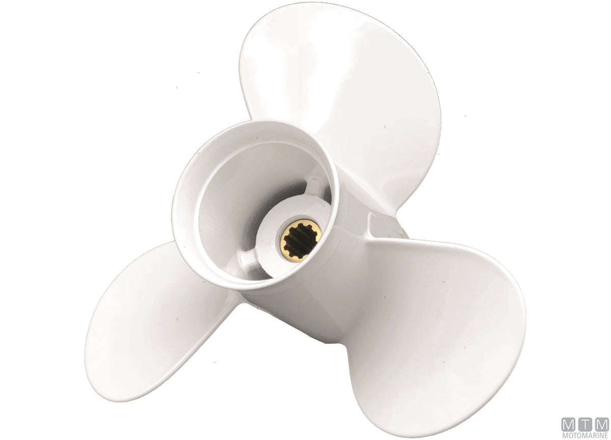 Alice propeller for Yamaha, 3 blades, aluminium, 9 7/8x12 - original photo Motomarine Srl