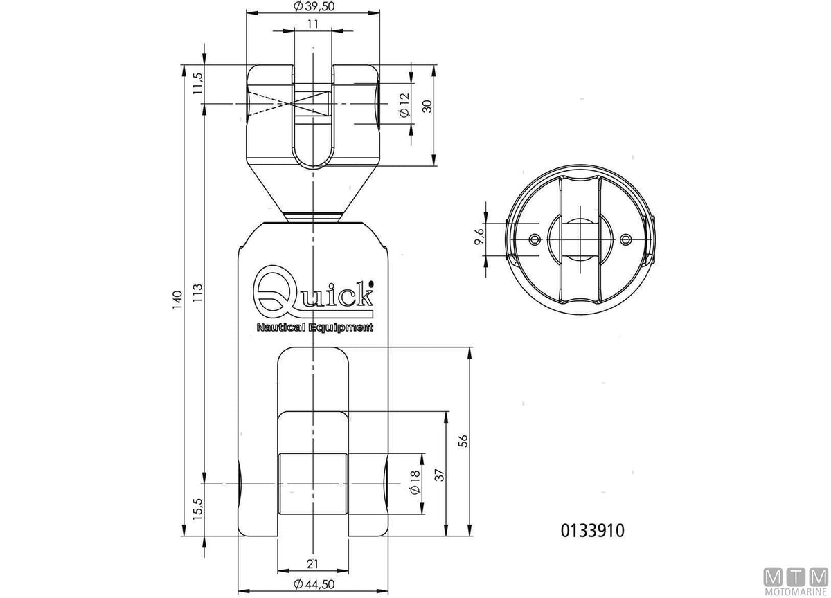 Olimpic anchor connector for Ø8 mm chain, stainless steel 316 - original photo Motomarine Srl