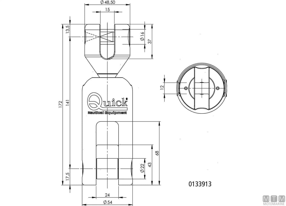 Olimpic anchor connector for Ø8 mm chain, stainless steel 316 - original photo Motomarine Srl