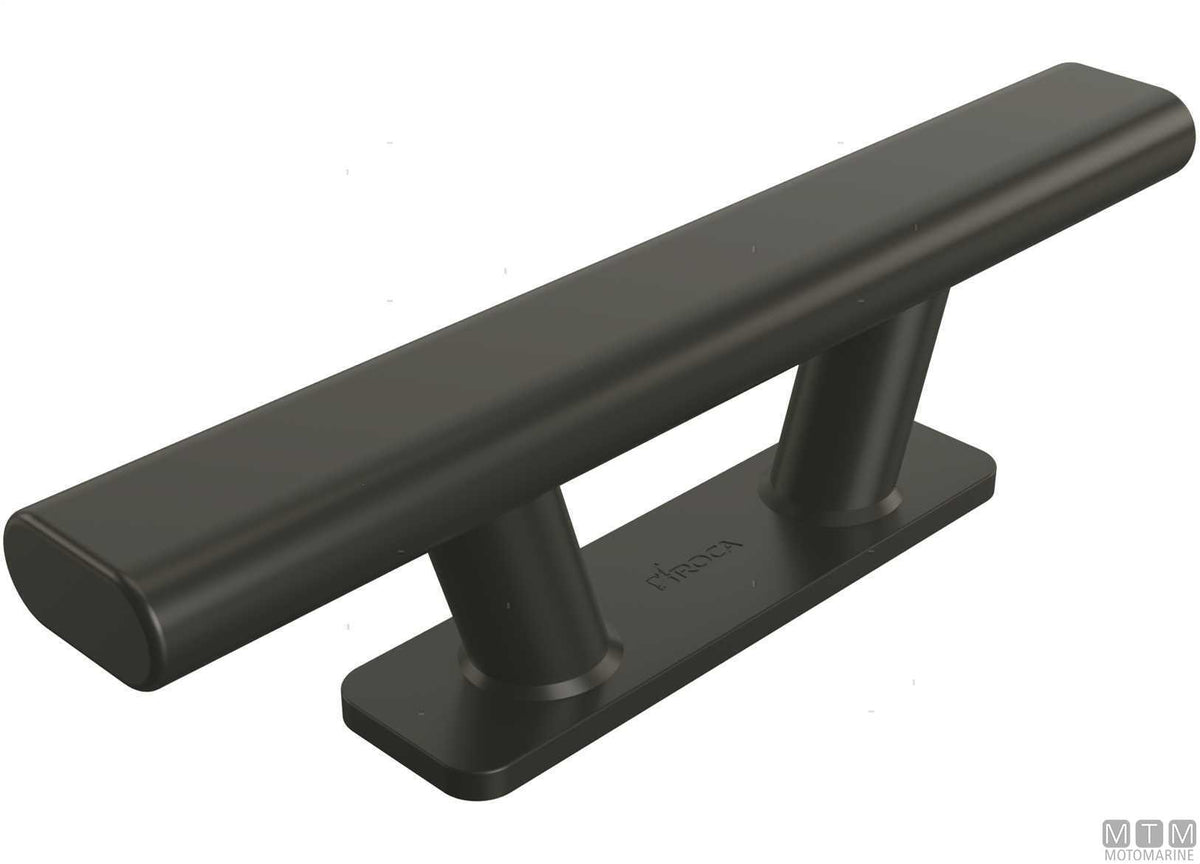 Square Roca cleat black in AISI 316 stainless steel, 265 mm - original photo Motomarine Srl