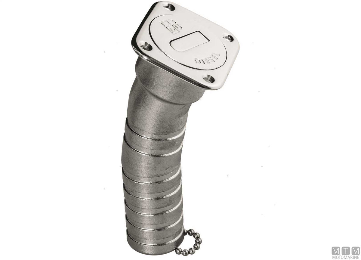 Long water deck filler Ø38 mm stainless steel - original photo Motomarine Srl