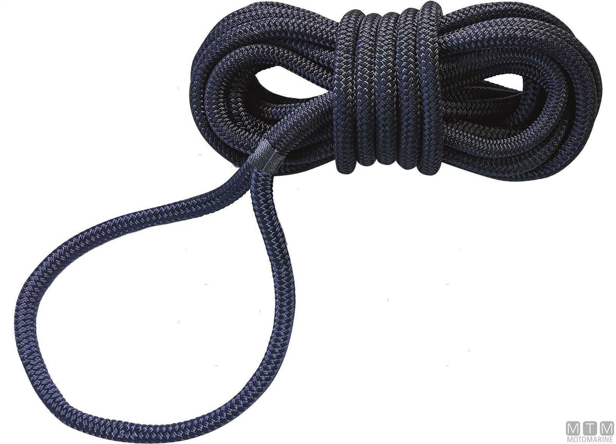 Blue polyester mooring line with eye splice Ø20 mm 15 m - original photo Motomarine Srl