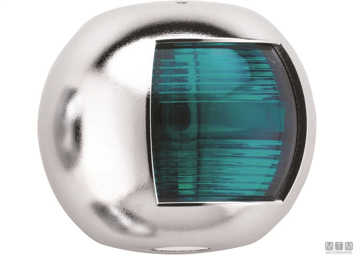 Green side navigation light LED half-dome stainless steel 70x63 mm - original photo Motomarine Srl