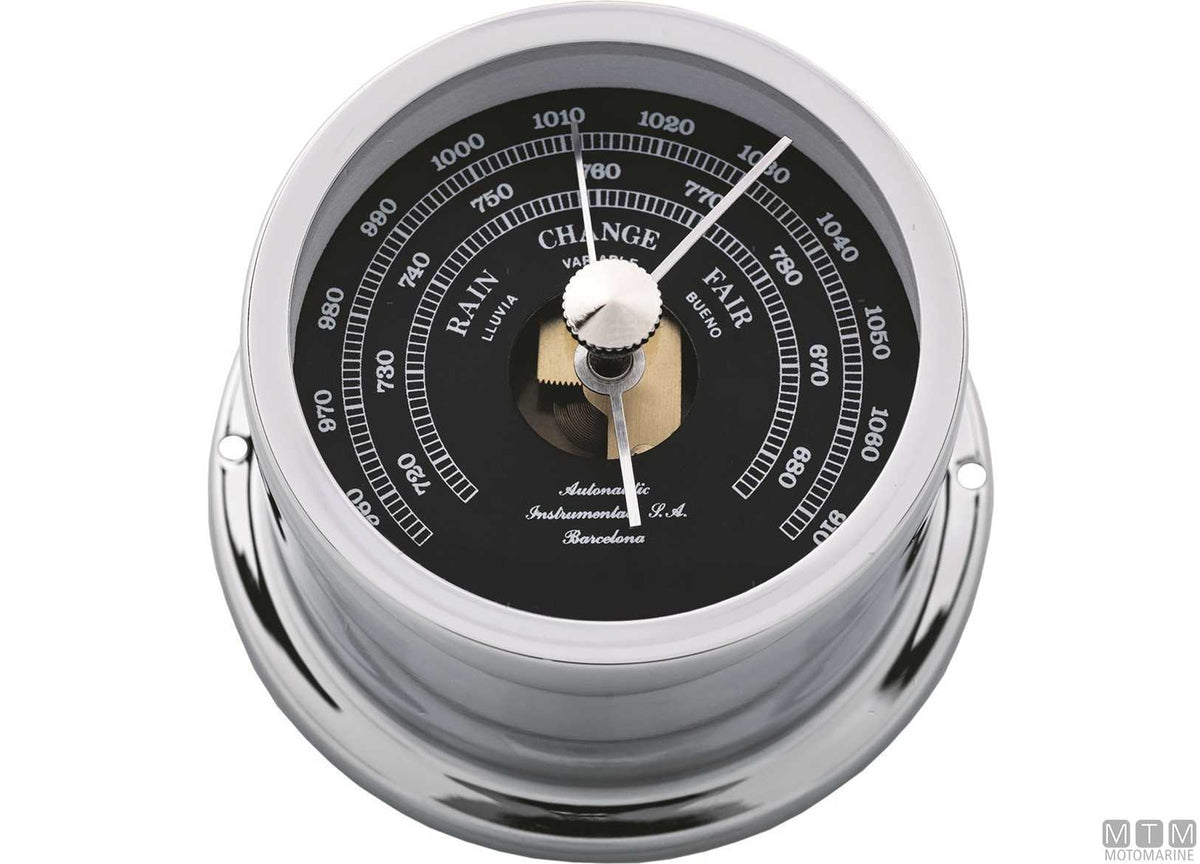 A-Nautic Minor hygrometer 72 mm black dial chrome-plated brass - original photo Motomarine Srl