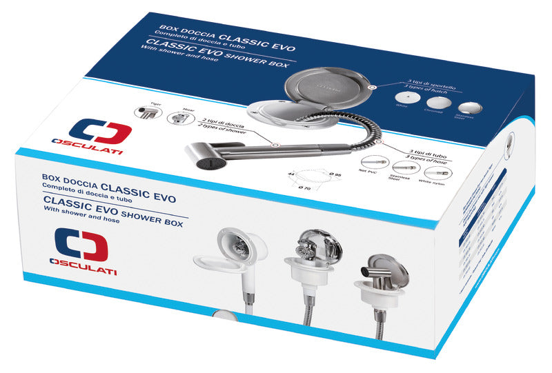 Classic Evo chromed deck shower PVC hose 2.5 mm Flat mounting - foto originale Osculati Srl