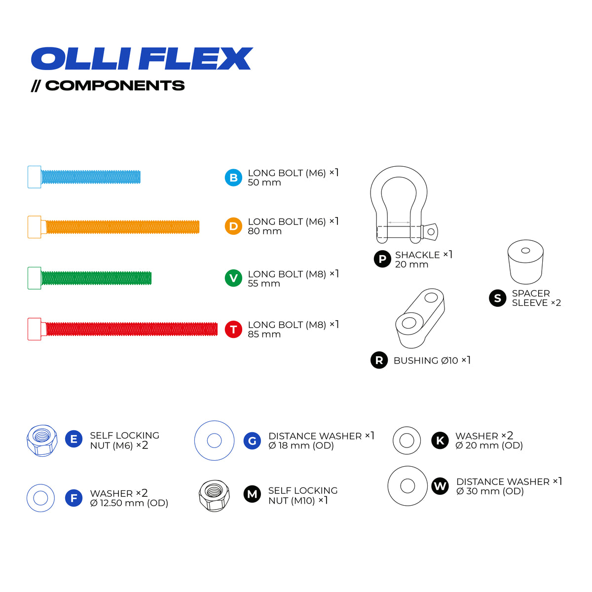 Olli Flex Conversion Kit L / Components legend