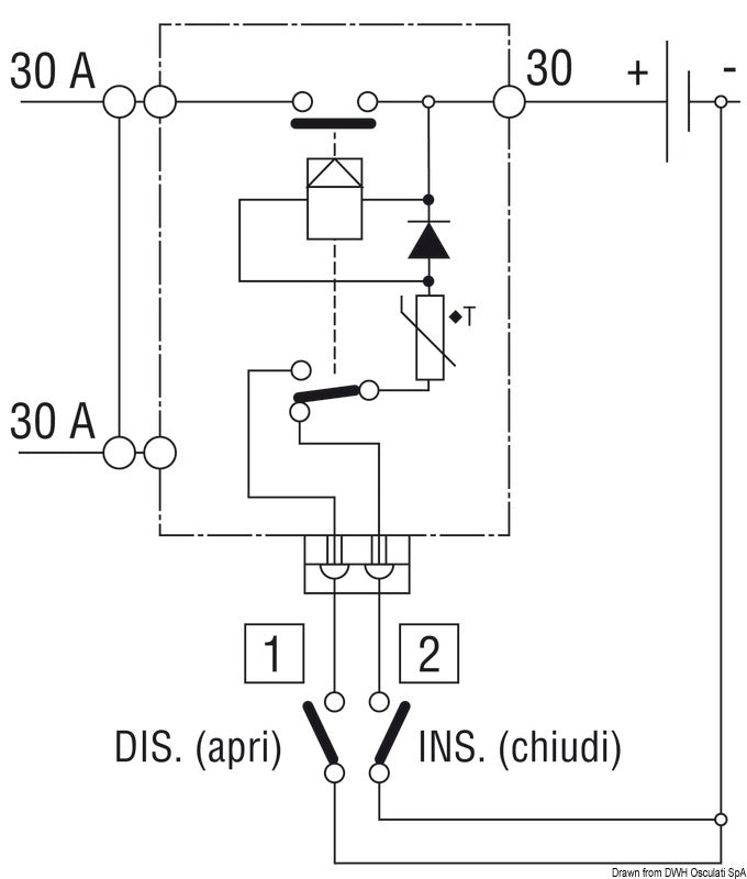 Battery switch/battery isolator switch 12 V - foto originale Osculati Srl