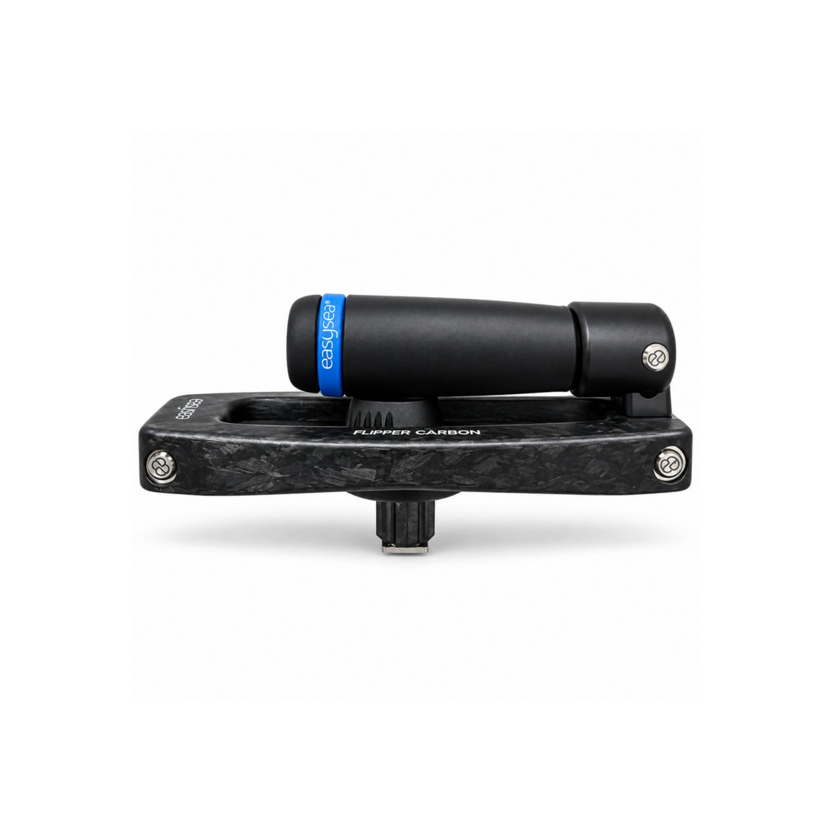 Easysea Flipper Max Carbon foldable winch handle in closed position, front view on white background, forged carbon arm