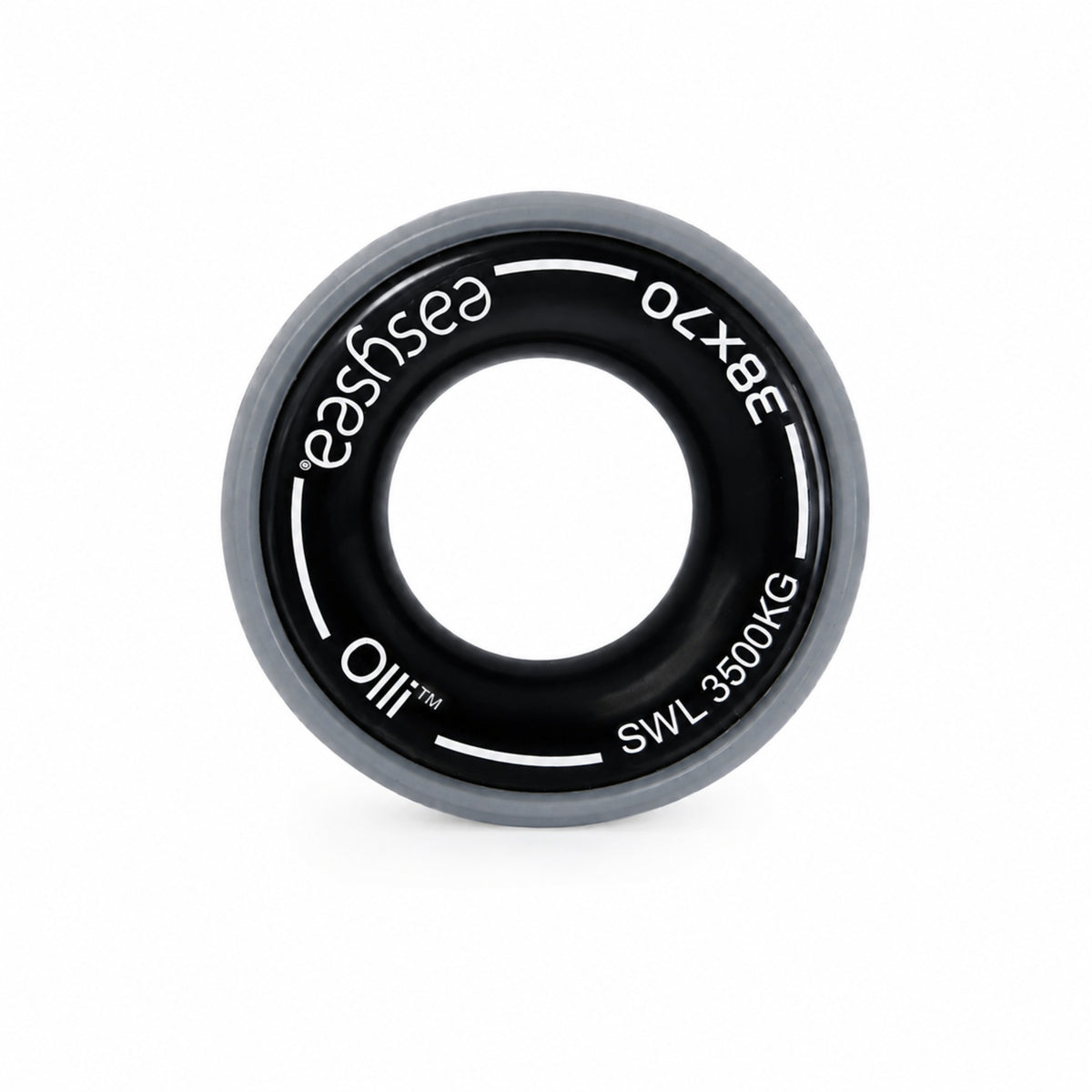 Easysea Olli anti-shock solid ring in CNC-milled aluminium, front view on white background