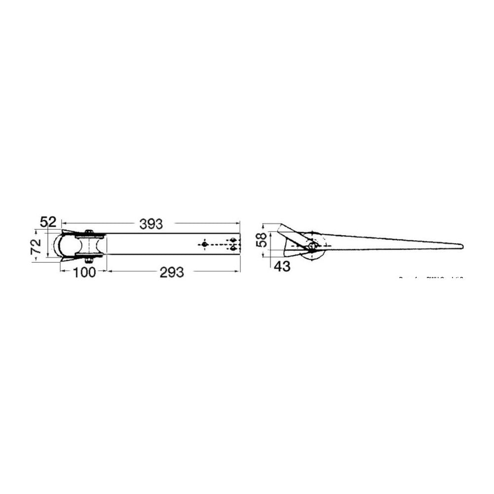 SS bow roller 393 x 52 mm - foto originale Osculati Srl