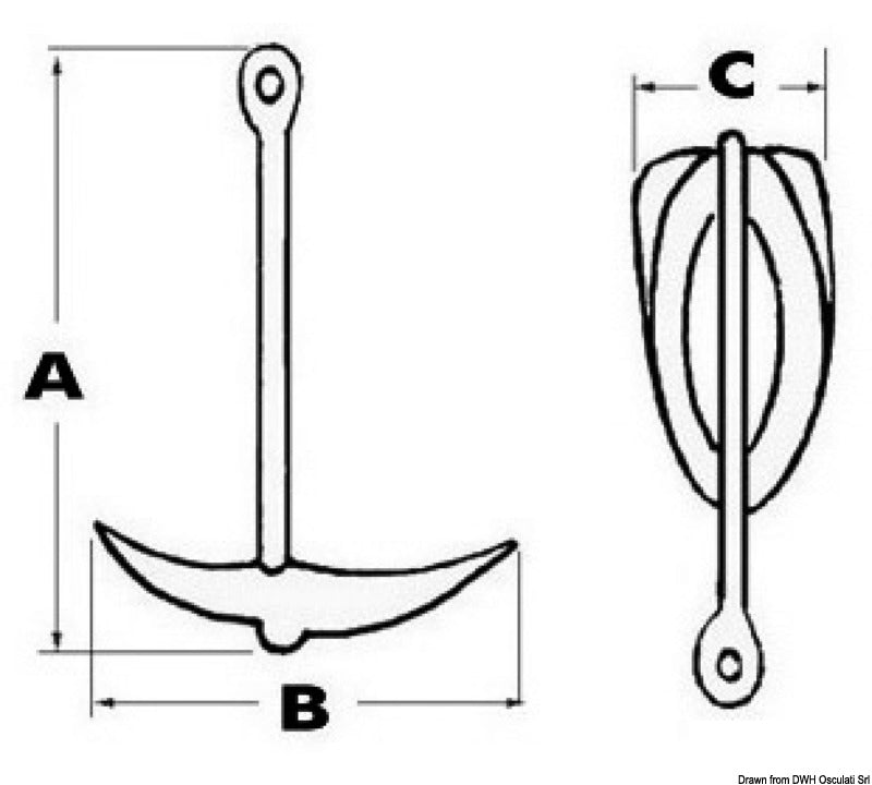 Grapnel anchor 2.5 kg - foto originale Osculati Srl