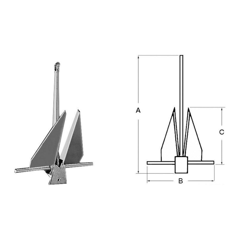 Danforth anchor 6 kg - foto originale Osculati Srl