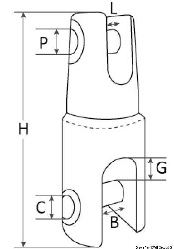 Douglas marine Mega anchor connection AISI 316 up to 18 mm - foto originale Osculati Srl