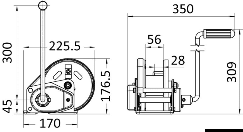 Rock winch max 1135 kg - foto originale Osculati Srl