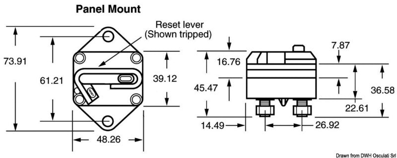 Built-in thermal switch 100 A - foto originale Osculati Srl