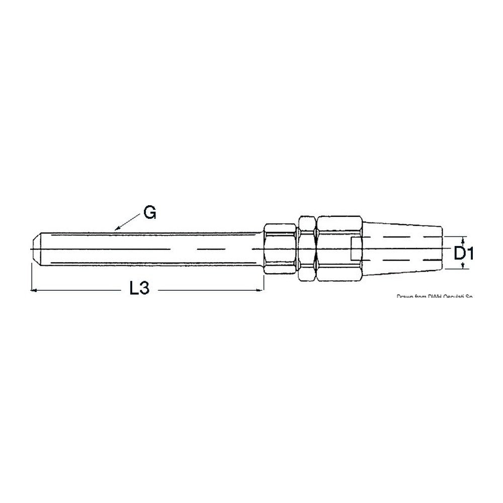 Terminal S.S wire 10mm r.screw - foto originale Osculati Srl