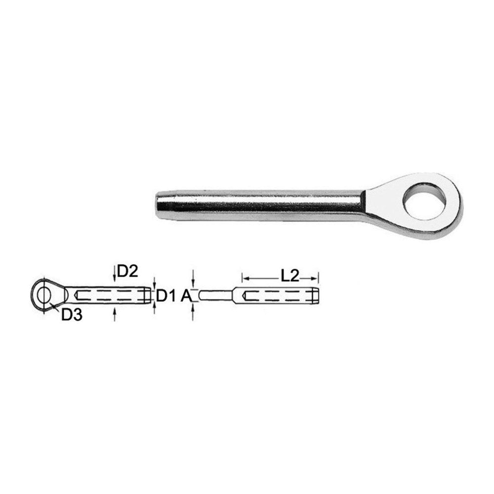 Eyelet terminal AISI 316 Ø 12 mm - foto originale Osculati Srl