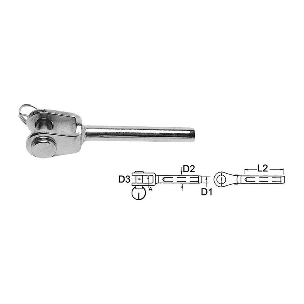 Fork terminal AISI 316 Ø 10 mm - foto originale Osculati Srl