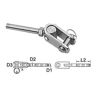 Blue wave Terminal AISI 316 fourche articulée Ø 6 mm