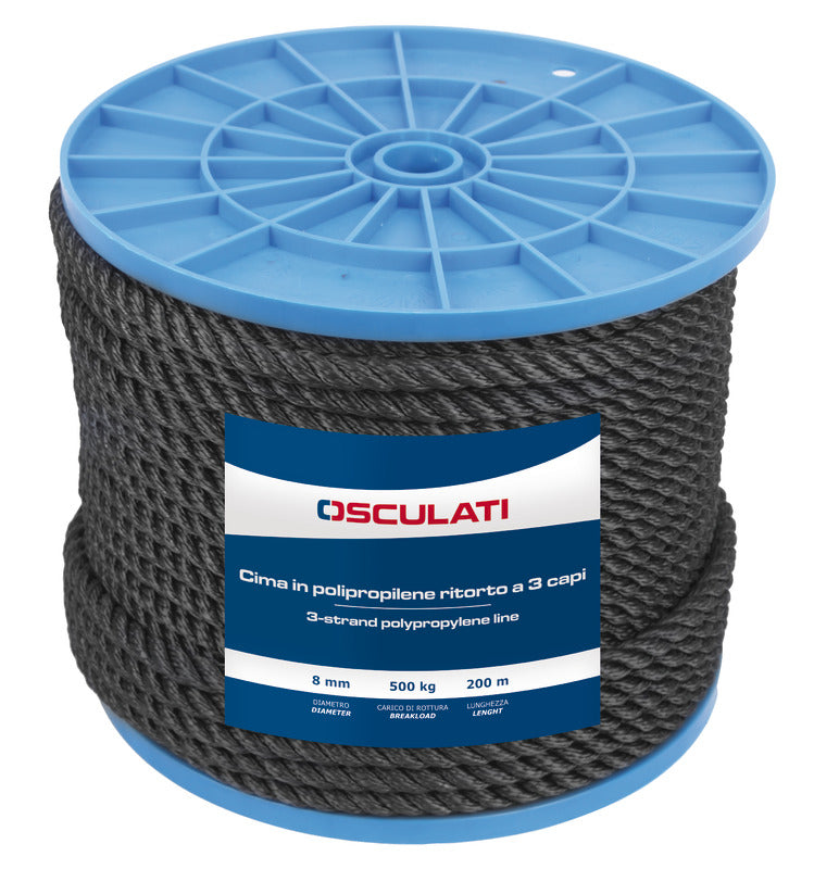 3-strand white polypropylene rope 10 mm (pack of 200) - foto originale Osculati Srl